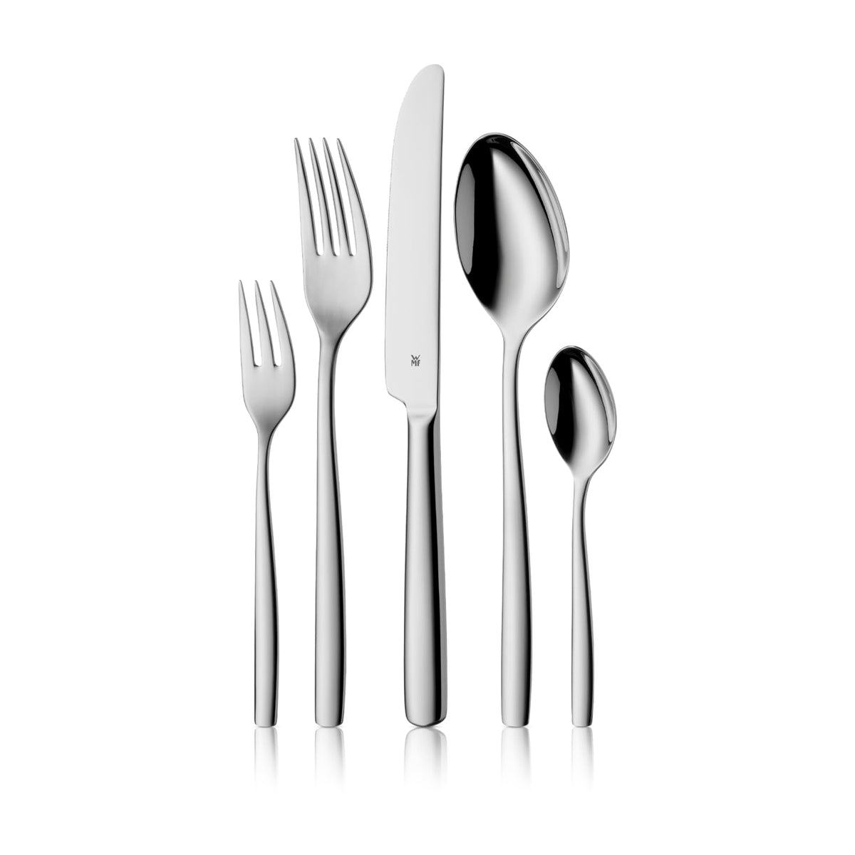 WMF Palma Besteckset 30-teilig für 6 Personen – Edelstahl 18/10 Cromargan poliert, glänzend und rostfrei – hochwertiges Essbesteck mit Monobloc-Messer, spülmaschinenfest, langlebig und edles Design
