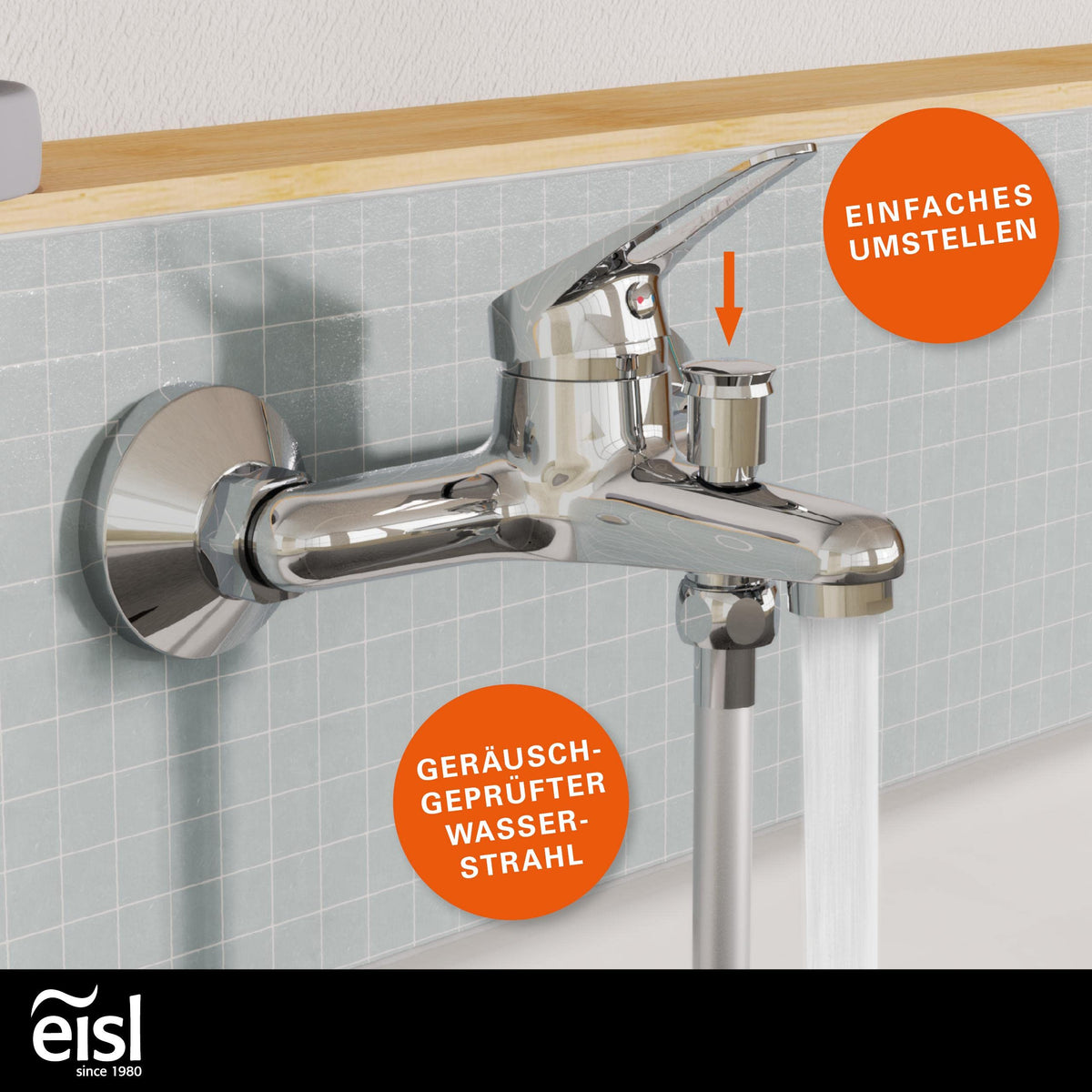 EISL Badewannenarmatur mit Einhebelmischer SPEED Chrom, Armatur für die Badewanne, Mischbatterie für die Badewanne in Chrom, NI023SCR