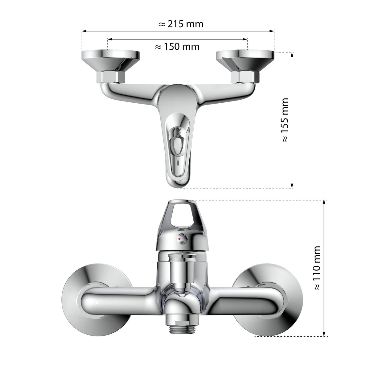 EISL Badewannenarmatur mit Einhebelmischer SPEED Chrom, Armatur für die Badewanne, Mischbatterie für die Badewanne in Chrom, NI023SCR