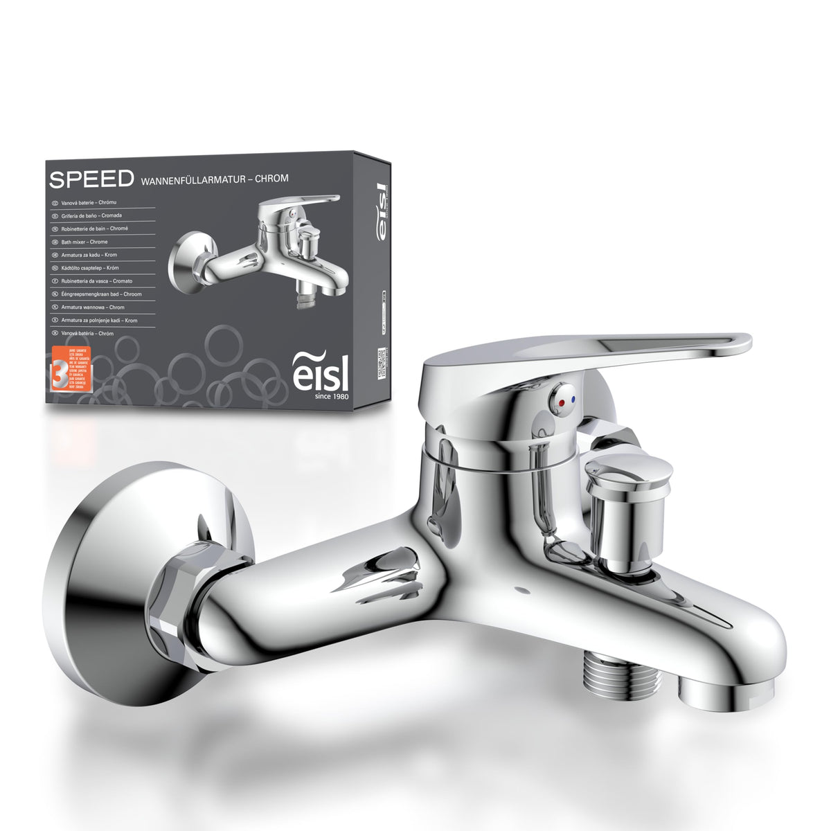 EISL Badewannenarmatur mit Einhebelmischer SPEED Chrom, Armatur für die Badewanne, Mischbatterie für die Badewanne in Chrom, NI023SCR