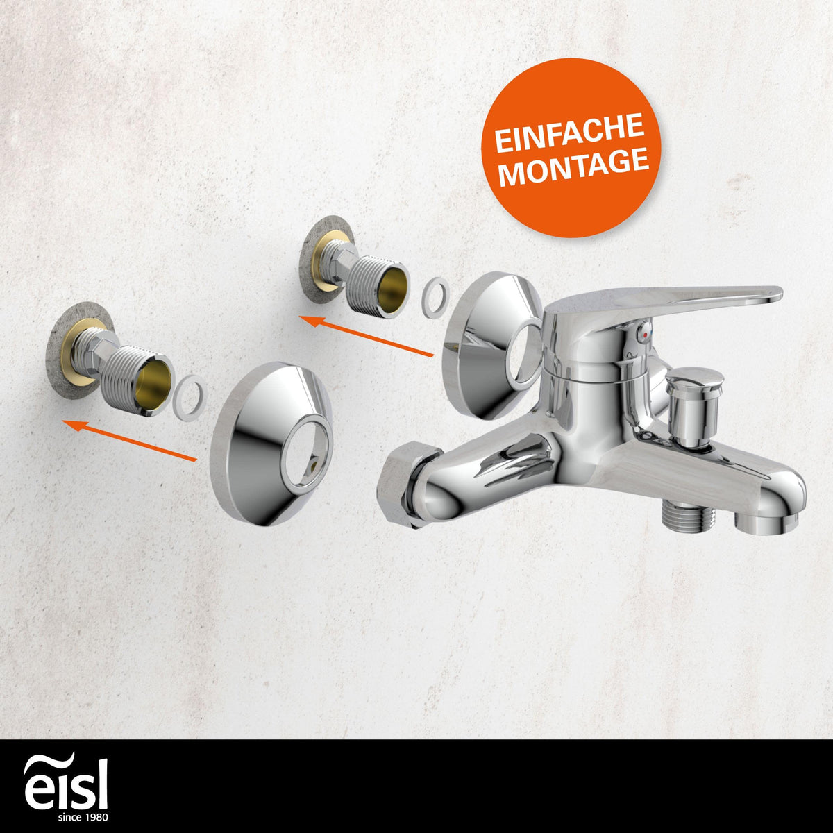 EISL Badewannenarmatur mit Einhebelmischer SPEED Chrom, Armatur für die Badewanne, Mischbatterie für die Badewanne in Chrom, NI023SCR