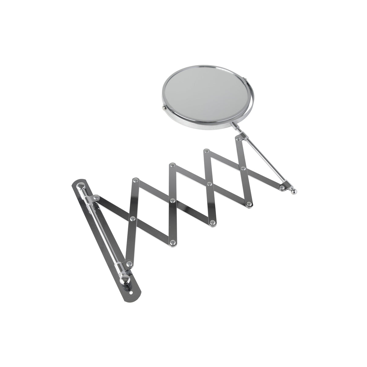 axentia Vergrößerungsspiegel in Silber, rostfreier Wandspiegel doppelseitig mit 3- und 1-facher Vergrößerung, Badezimmerspiegel ausziehbar, verchromter Schminkspiegel, ca. 16 x 56 cm