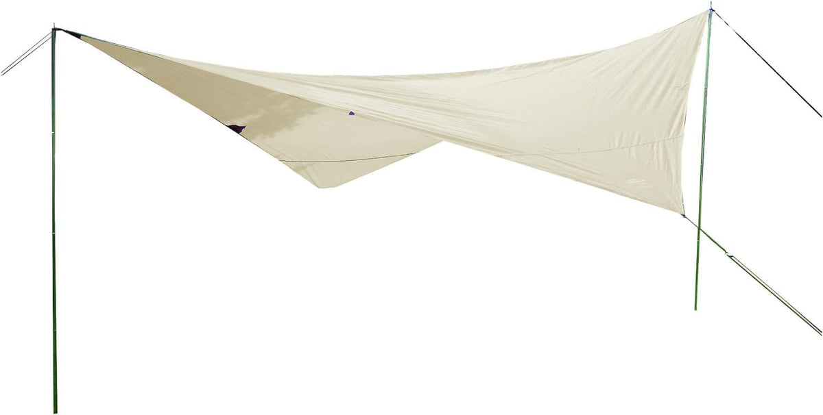 EXPLORER® Sonnensegel 3x4m rechteckig wasserabweisend mit Stangen, Leinen und Heringen Sonnenschutz UPF80+ UV Schutz nach Standard 801 in beige für Balkon Garten Terrasse