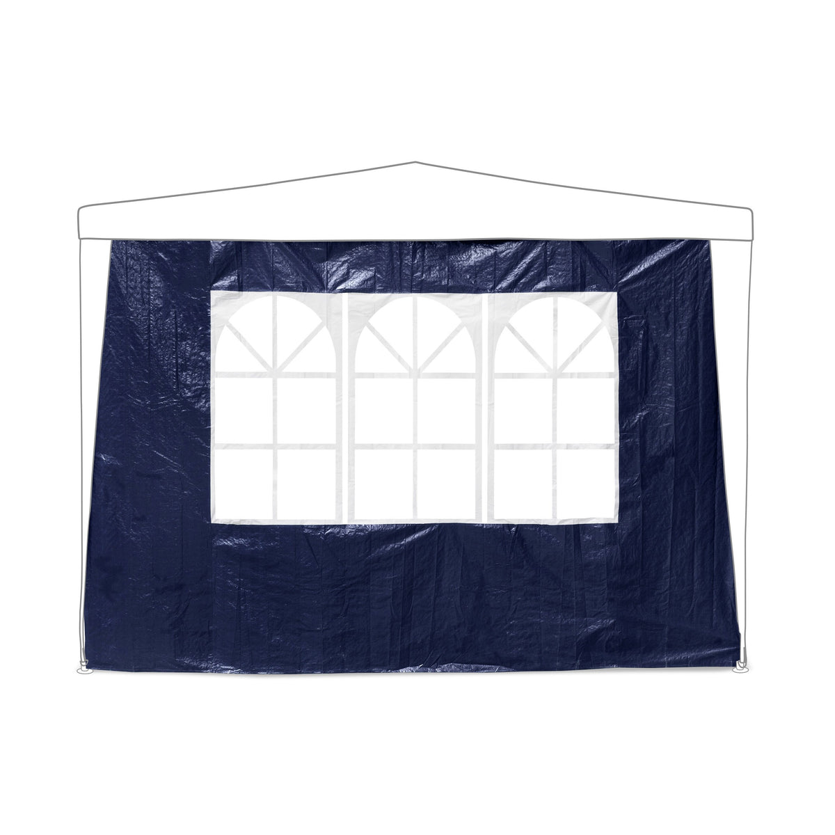 Relaxdays Pavillon-Seitenteile 2-er Set für 3 x 3 m Pavillons Seitenwand mit Fenster für Gartenpavillon und Faltpavillon 2 Teile mit Klettverschluss als Windschutz und Sichtschutz für Partyzelt, blau