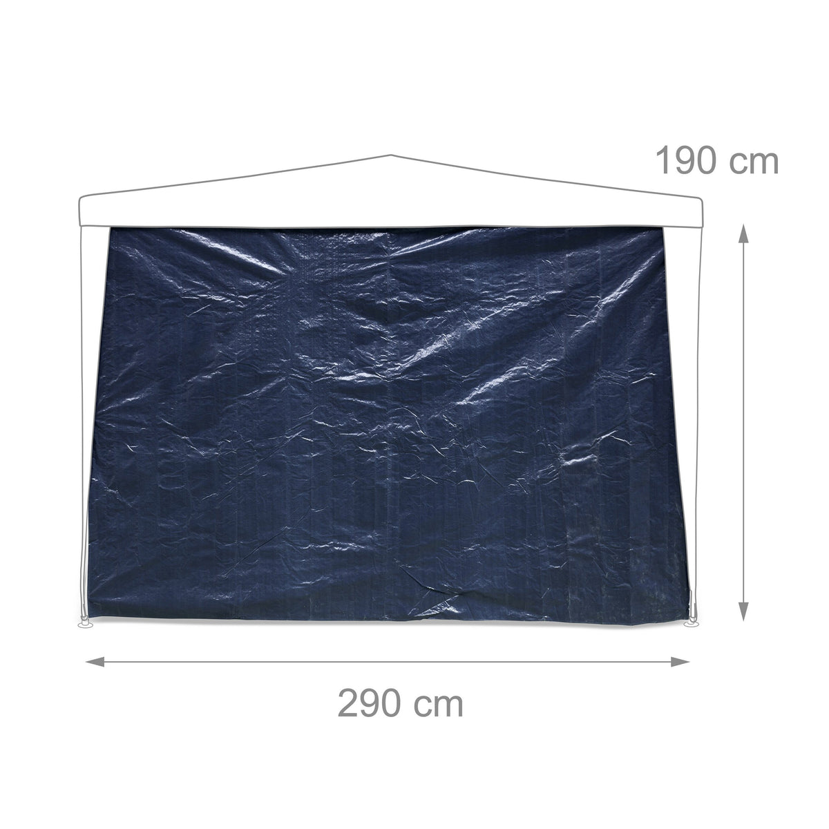 Relaxdays Pavillon-Seitenteile 2-er Set für 3 x 3 m Pavillons Seitenwand mit Fenster für Gartenpavillon und Faltpavillon 2 Teile mit Klettverschluss als Windschutz und Sichtschutz für Partyzelt, blau