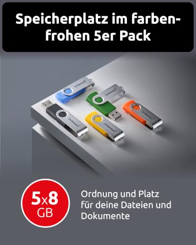 Intenso Basic Line 5X 8GB USB Stick Set - High Speed 2.0 Speichersticks