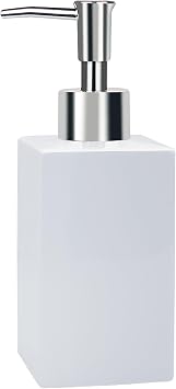 Spirella Seifenspender Quadro Porzellan Flüssigseifen-Spender 300ml Weiß, Unique