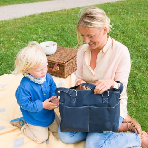 hauck City Bag, Navy Blue - Baby Wickeltasche mit Wickelunterlage, XXL Wickel Organizer für Unterwegs mit Außen- und Innentaschen für Windeln & Zubehör, Wasserabweisend & Leicht Abwischbar