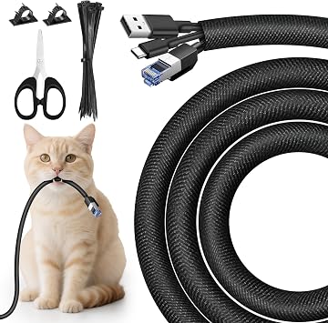 Kabelschläuche 3 Meter-10mm, Versteckten Kabelschutz, Schwarz