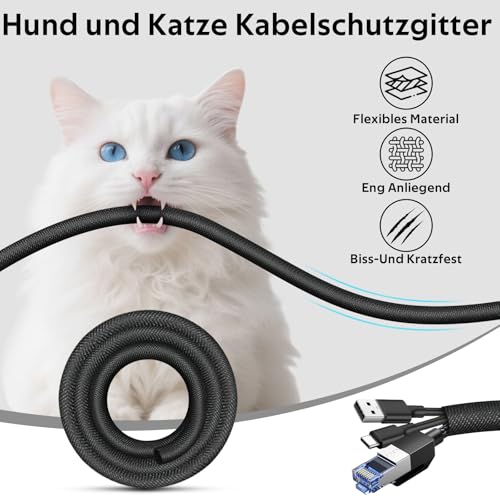 Kabelschläuche 3 Meter-10mm, Versteckten Kabelschutz, Schwarz