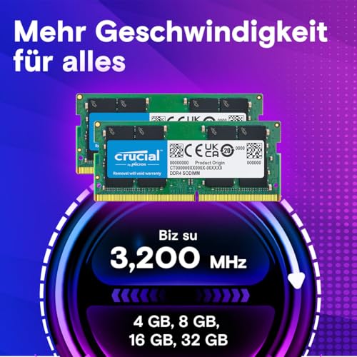 Crucial DDR4 RAM 8GB 2400MHz SODIMM CL17, Arbeitsspeicher für Laptop/Notebook, Mini PC - CT8G4SFS824A
