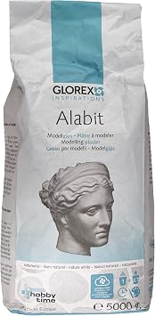 Glorex 6 2608 430 - Alabit Gießmasse naturweiß, hochwertiger Modelliergips, 5000 g