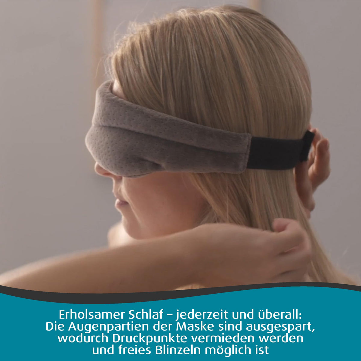 TEMPUR Schlafmaske für Damen und Herren, Grau