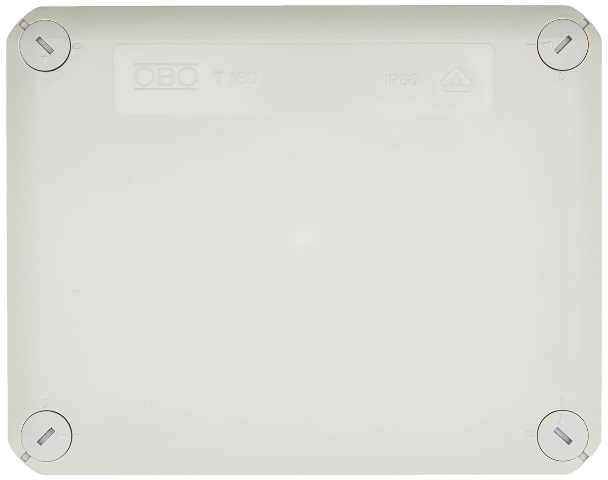 OBO Bettermann BETTERMANN Kabelabzweigkasten T 160, IP66, 190 x 150 x 77 mm, Lichtgrau (RAL 7035)