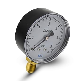 DOJA Barcelona | Wasser Druckmessgerät | 1/4" | 0-10 bar | 1er Pack | Manometer Druckluft | Wasser Manometer Wasserdrucküberwachung von Trinkwassersystemen, Messgerät Heizung, Bewässerung, Pumpen