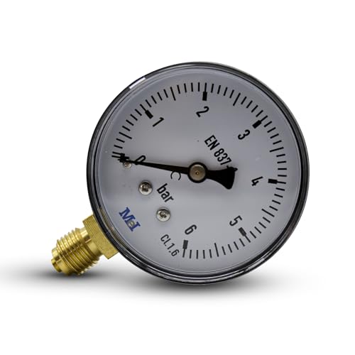 DOJA Barcelona | Wasser Druckmessgerät | 1/4" | 0-10 bar | 1er Pack | Manometer Druckluft | Wasser Manometer Wasserdrucküberwachung von Trinkwassersystemen, Messgerät Heizung, Bewässerung, Pumpen
