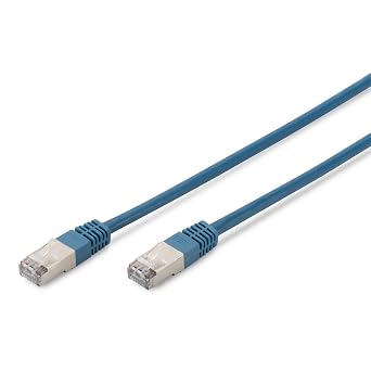 DIGITUS LAN Kabel Cat 5e - 0,5m - RJ45 Netzwerkkabel - SF/UTP Geschirmt - Kompatibel zu Cat-6 & Cat-6A - Blau