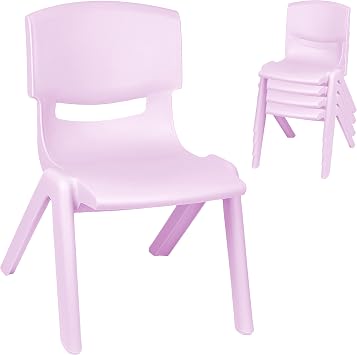 alles-meine.de GmbH 2 Stück - Kinderstühle/Stühle Farbe wählbar Flieder/helles lila - violett - Plastik - bis 100 kg belastbar/kippsicher - für INNEN & AUßEN - 0-99 J..