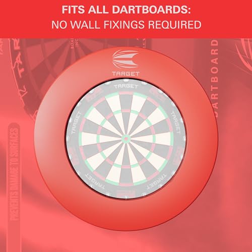 Target Darts Pro Tour & VALE Dartscheibe Surround (Rot/Schwarz/Vale) | Dartscheibe Wandschutzring, Außenwandschutz für Dartscheiben, Kompatibel mit jeder Scheibe | Professionelles Dartzubehör