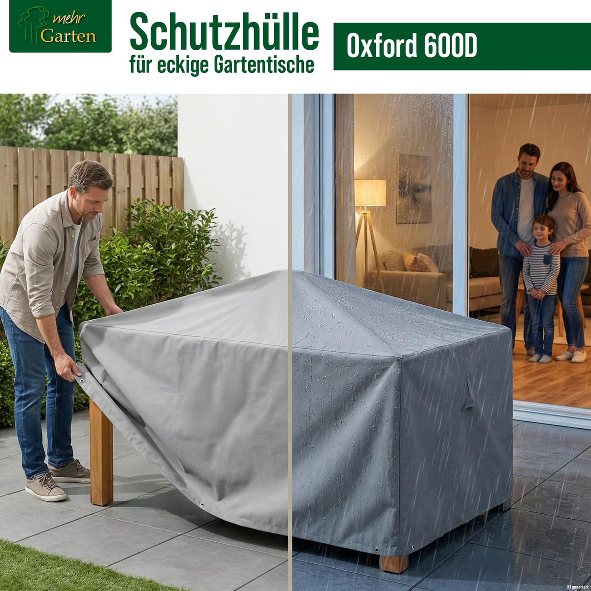 Schutzhülle Gartentisch eckig 175x105x71 cm, 600D Oxford