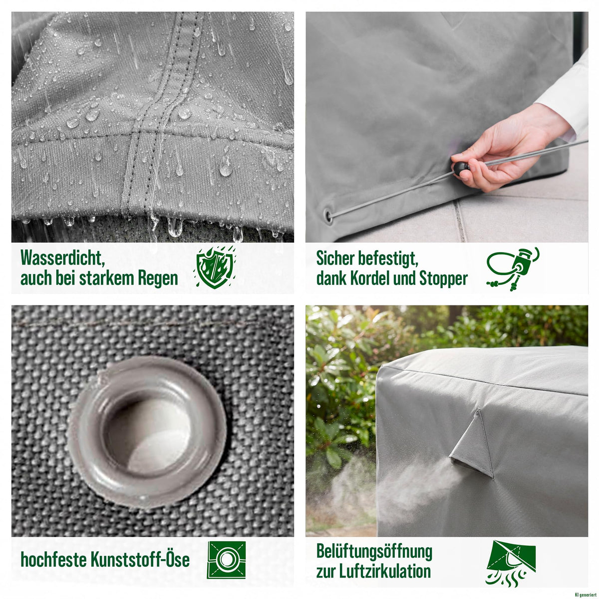 Schutzhülle Gartentisch eckig 175x105x71 cm, 600D Oxford