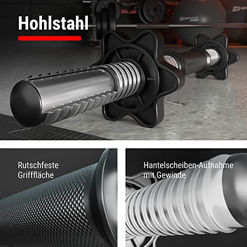 Hop-Sport Kurzhanteln 2er Set - Hanteln Set - Gewichte 20kg / 40kg - Hantelstange 30mm mit Sternverschlüssen, gerändelt