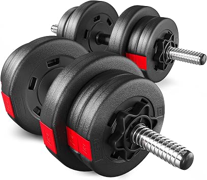 Hop-Sport Kurzhanteln 2er Set - Hanteln Set - Gewichte 20kg / 40kg - Hantelstange 30mm mit Sternverschlüssen, gerändelt