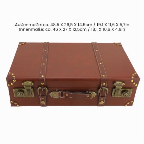 Brauner Mini-Lederkoffer Im Vintage-Stil, Kleiner Handgepäckkoffer mit Schultergurt Reisekoffer, Fotografie-Requisiten