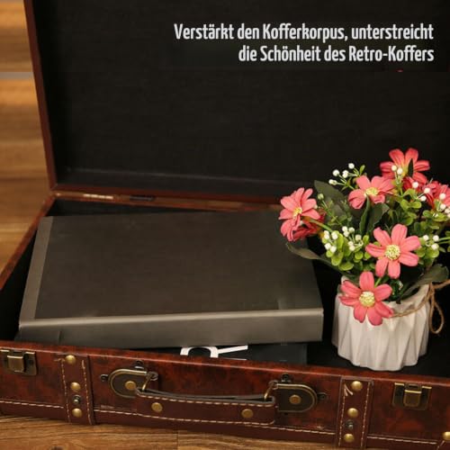 Brauner Mini-Lederkoffer Im Vintage-Stil, Kleiner Handgepäckkoffer mit Schultergurt Reisekoffer, Fotografie-Requisiten