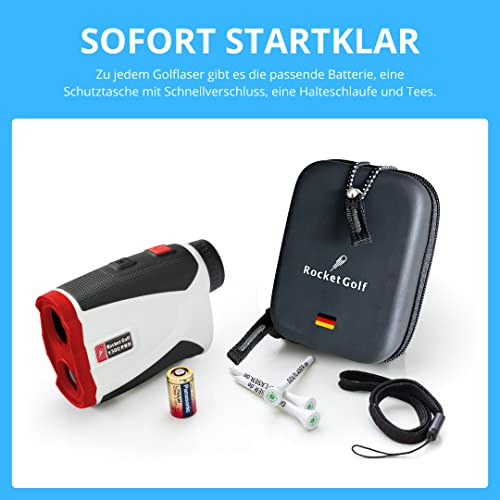 Birdie Pro Slope White - Top Golf Laser Entfernungsmesser - 1300m FlagFinder, Vibration - Wasserabweisend - Rangefinder Golf, Jagd, Laser Klasse 1