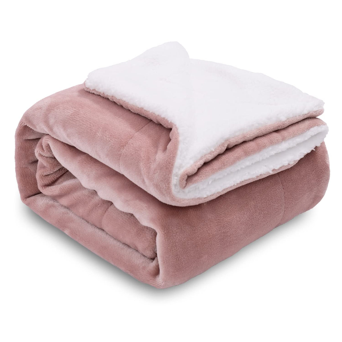 SOCHOW Wohndecke Kuscheldecke aus Sherpa Fleece Grau Rosa 220x240cm