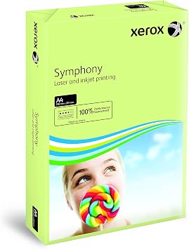 Xerox 003R93965 farbiges Druckerpapier Kopierpapier Symphony pastell Din A4, 80 g/m², 500 Blatt pro Pack, grün