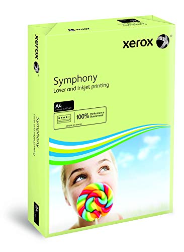 Xerox 003R93965 farbiges Druckerpapier Kopierpapier Symphony pastell Din A4, 80 g/m², 500 Blatt pro Pack, grün