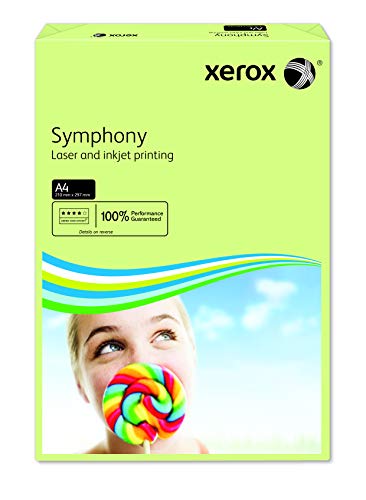 Xerox 003R93965 farbiges Druckerpapier Kopierpapier Symphony pastell Din A4, 80 g/m², 500 Blatt pro Pack, grün