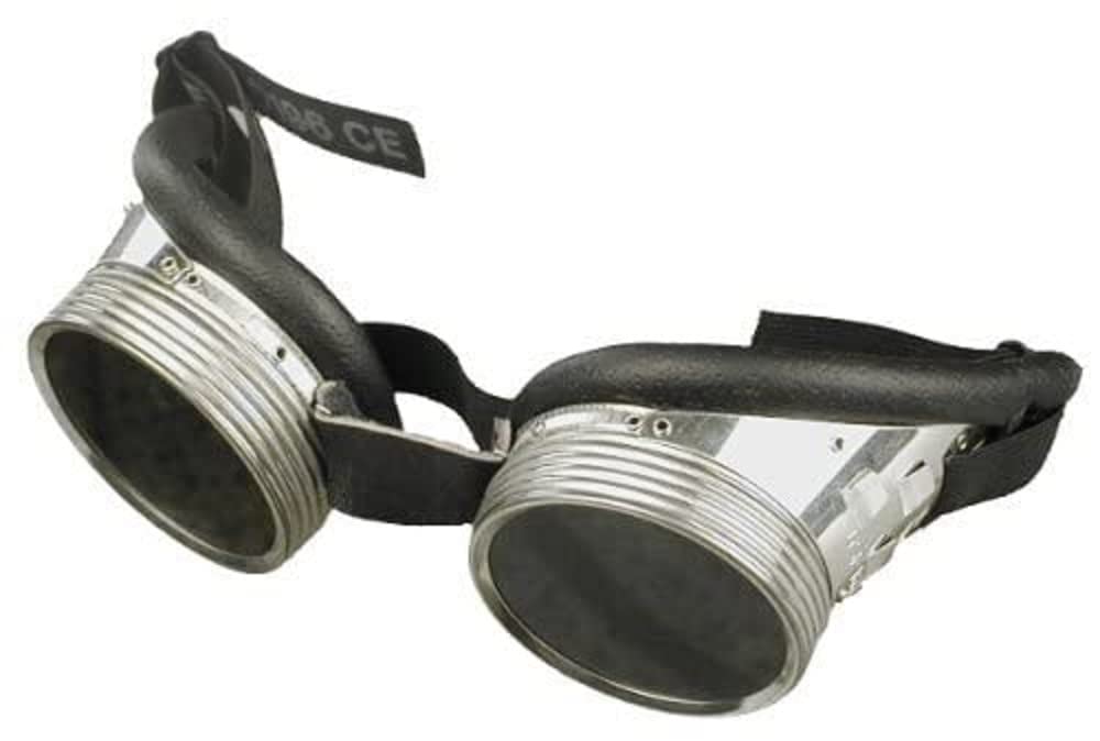 Connex Schweißerbrille Alu - chromfarbig - robust & unverwüstlich - weiche Gesichtsauflage - leichter Glastausch durch Schraubringe - verstellbares Gummiband/Schutzbrille / COXT938752