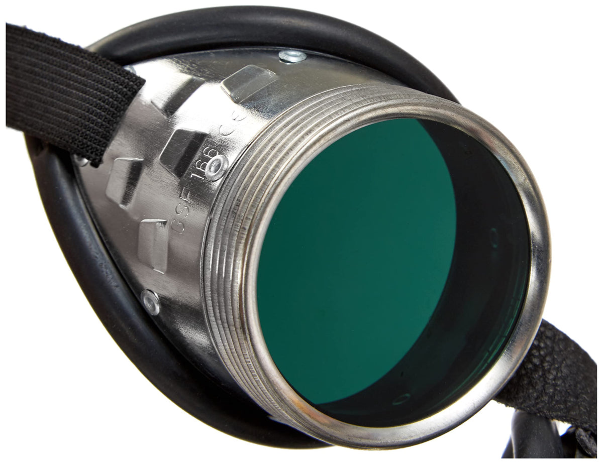 Connex Schweißerbrille Alu - chromfarbig - robust & unverwüstlich - weiche Gesichtsauflage - leichter Glastausch durch Schraubringe - verstellbares Gummiband/Schutzbrille / COXT938752