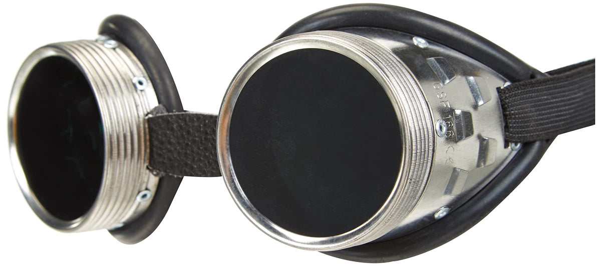 Connex Schweißerbrille Alu - chromfarbig - robust & unverwüstlich - weiche Gesichtsauflage - leichter Glastausch durch Schraubringe - verstellbares Gummiband/Schutzbrille / COXT938752