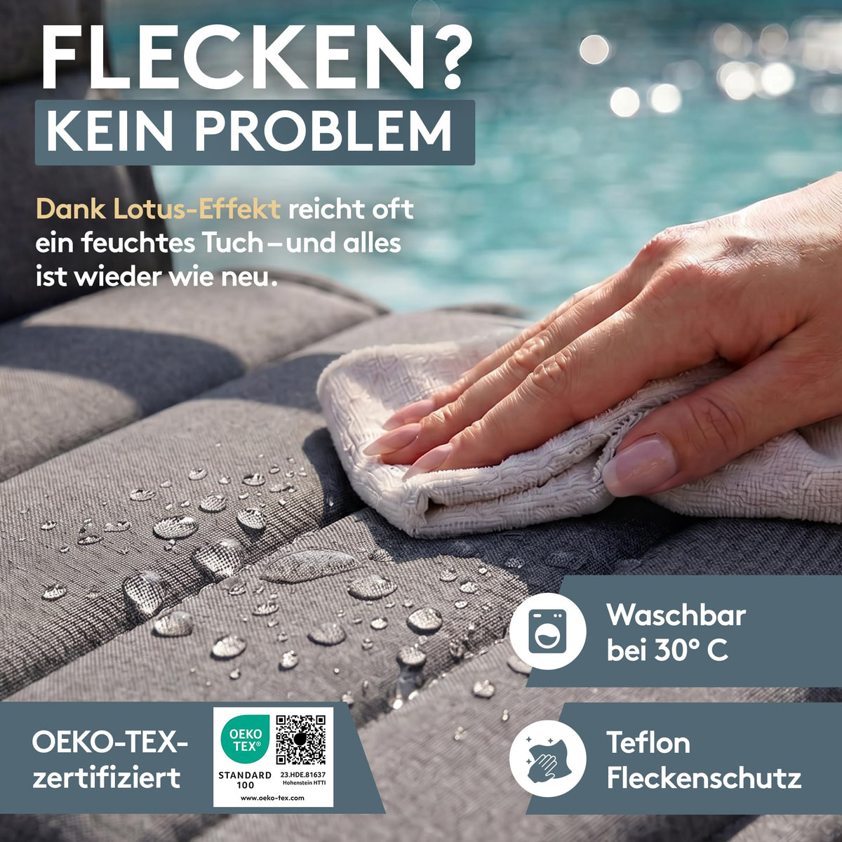 LILENO HOME Sonnenliege Auflage als [1er Set - Rollliege] in Grau