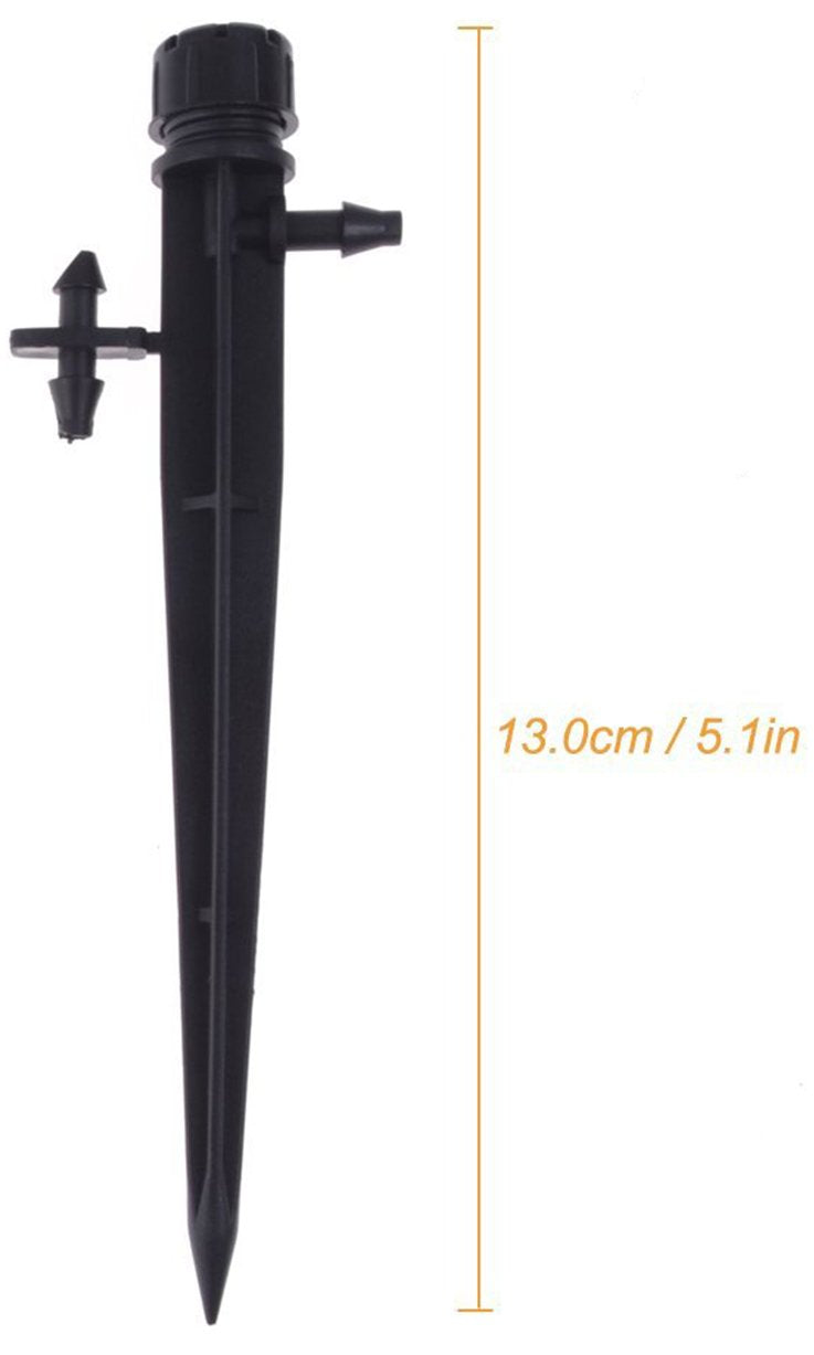 Tropfer mit Verbinder für 4mm / 7mm Rohr, Tropfbewässerung Einstellbar Pflanze Garten Wasser Bewässerung, 50 Stück