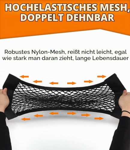 Kofferraum Netztasche Auto 4 Stück, 40x25cm Universal KFZ Kofferraum Organizer Netz mit Klettverschluss Autositz Gepäcknetz, Strapazierfähige Kofferraumnetz für universal Auto/SUV aus Nylon