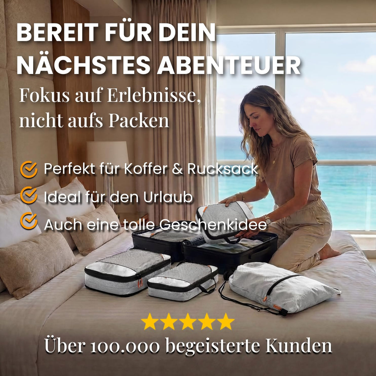 Compression Packing Cubes Set - Packwürfel Koffer Organizer Set Kompression