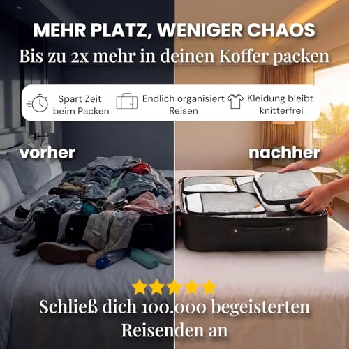 Compression Packing Cubes Set - Packwürfel Koffer Organizer Set Kompression