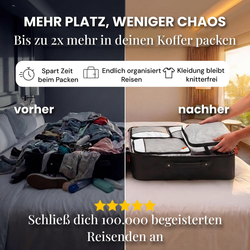 Compression Packing Cubes Set - Packwürfel Koffer Organizer Set Kompression