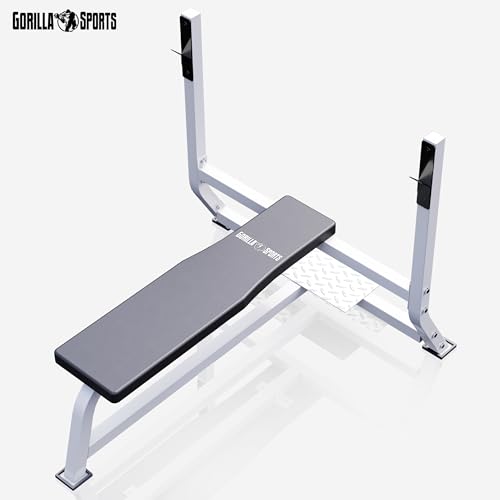 GORILLA SPORTS® Hantelbank mit Ablage, bis 250 kg, gummierte Füße, 110 cm