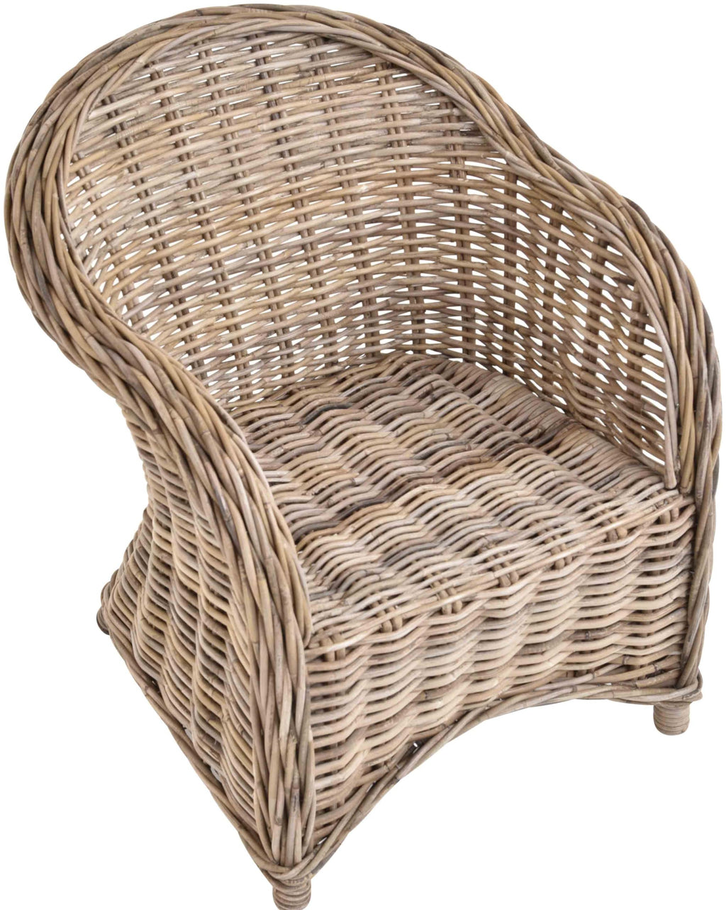 Kinderstuhl, Kindersessel aus Rattan in der Farbe Grau