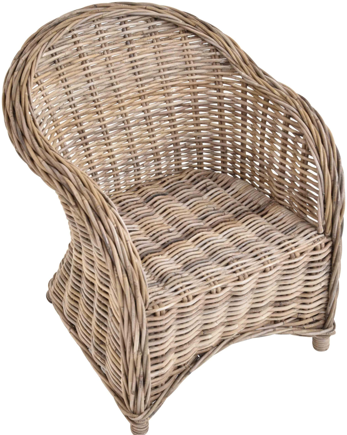 Kinderstuhl, Kindersessel aus Rattan in der Farbe Grau