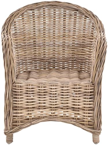Kinderstuhl, Kindersessel aus Rattan in der Farbe Grau
