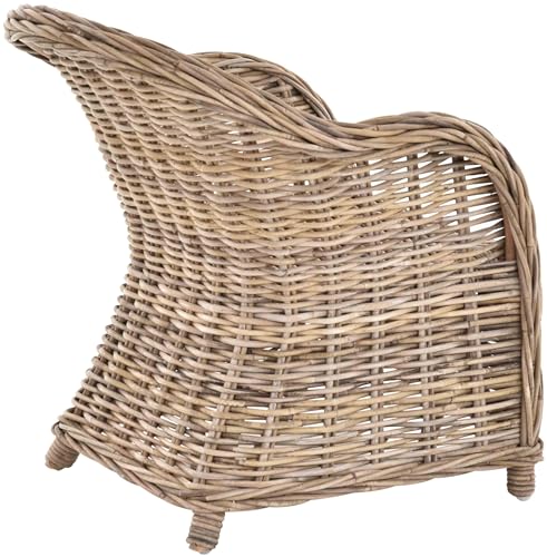 Kinderstuhl, Kindersessel aus Rattan in der Farbe Grau