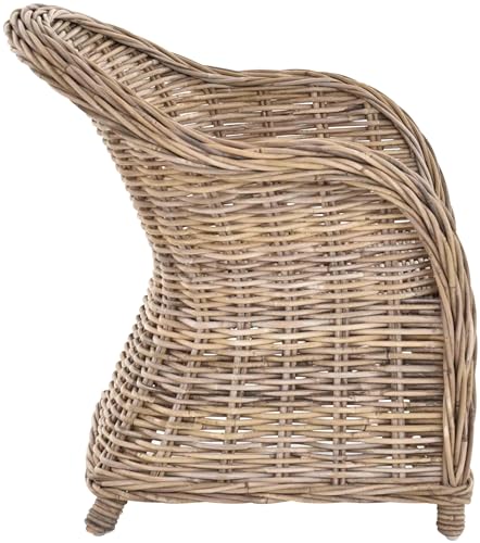 Kinderstuhl, Kindersessel aus Rattan in der Farbe Grau