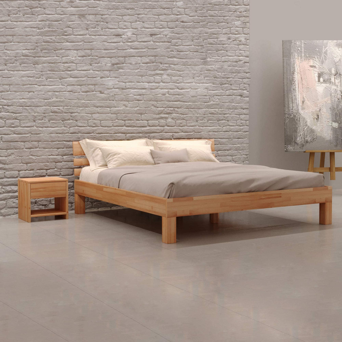 Krok Wood Nachttisch Julia aus Massivholz 40x40x40 cm (in Buche)
